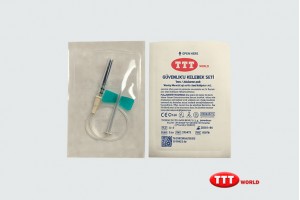 Güvenlikli Kelebek Set Luer Adaptör 21G