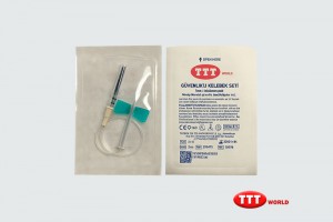 Güvenlikli Kelebek Set Luer Adaptör 21G